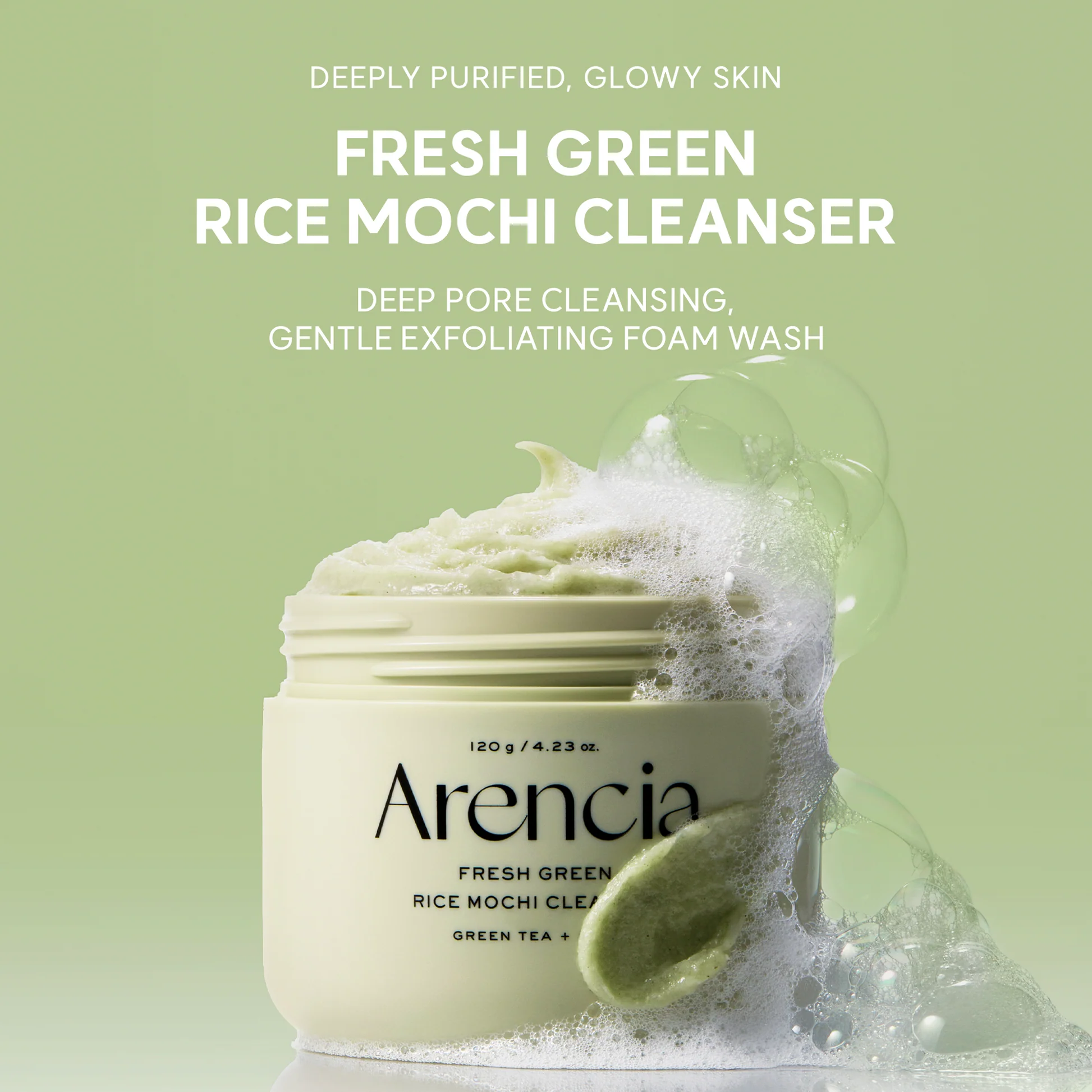 arencia fresh green rice mochi cleanser
