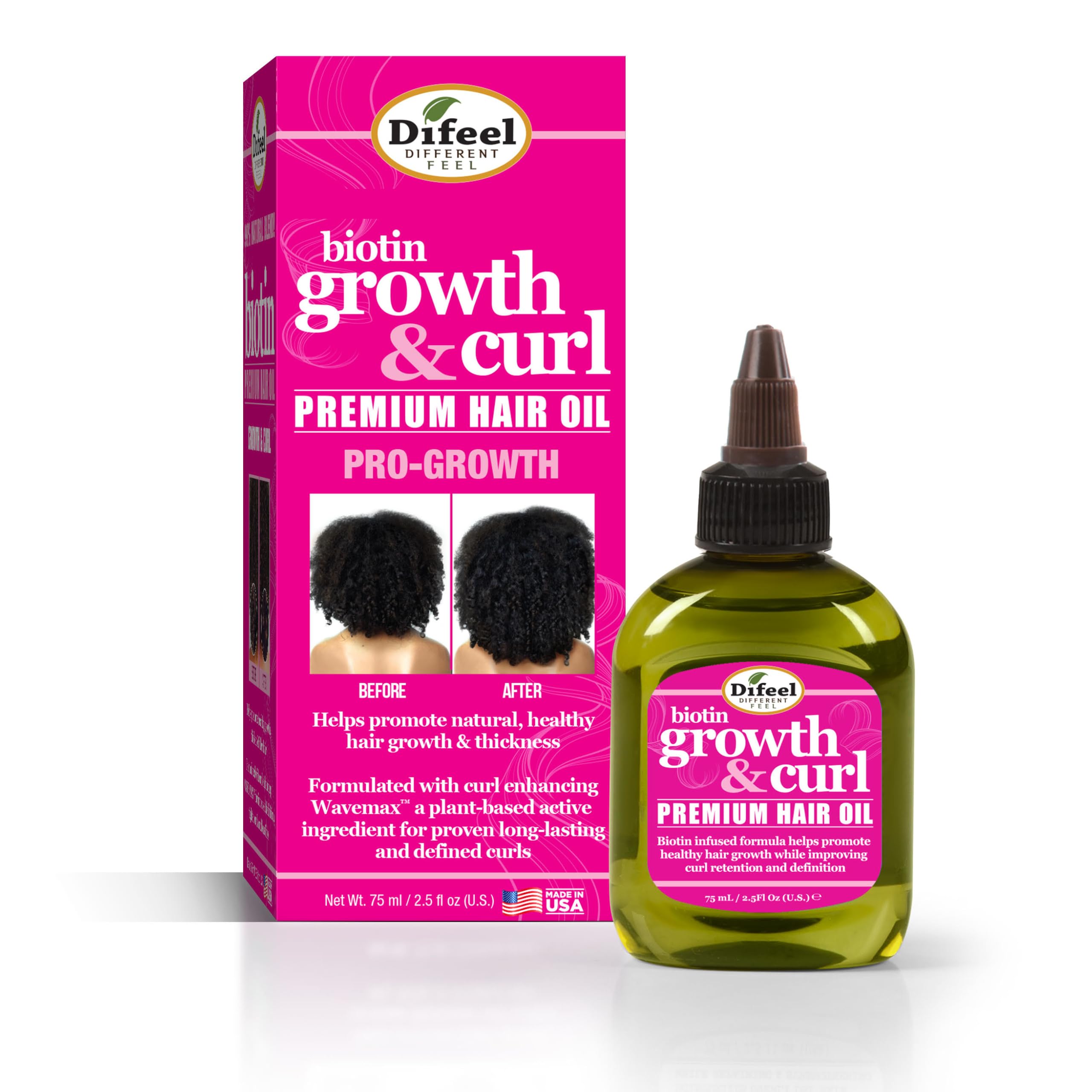 difeel growth & curl premium hair oil 237ml